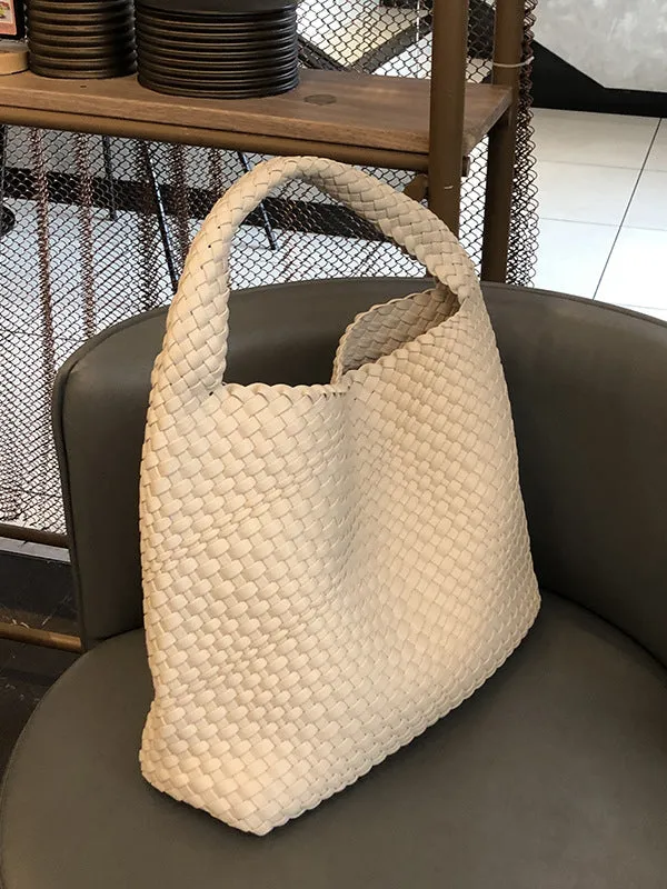 Solid Color Woven Bags Handbags