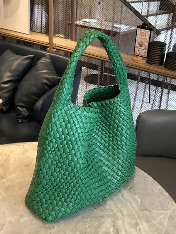 Solid Color Woven Bags Handbags