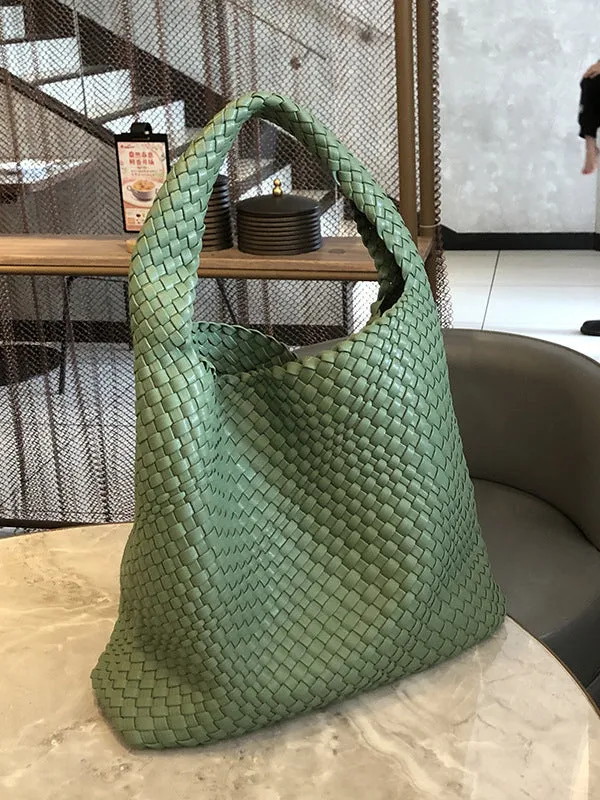 Solid Color Woven Bags Handbags