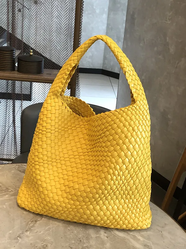 Solid Color Woven Bags Handbags