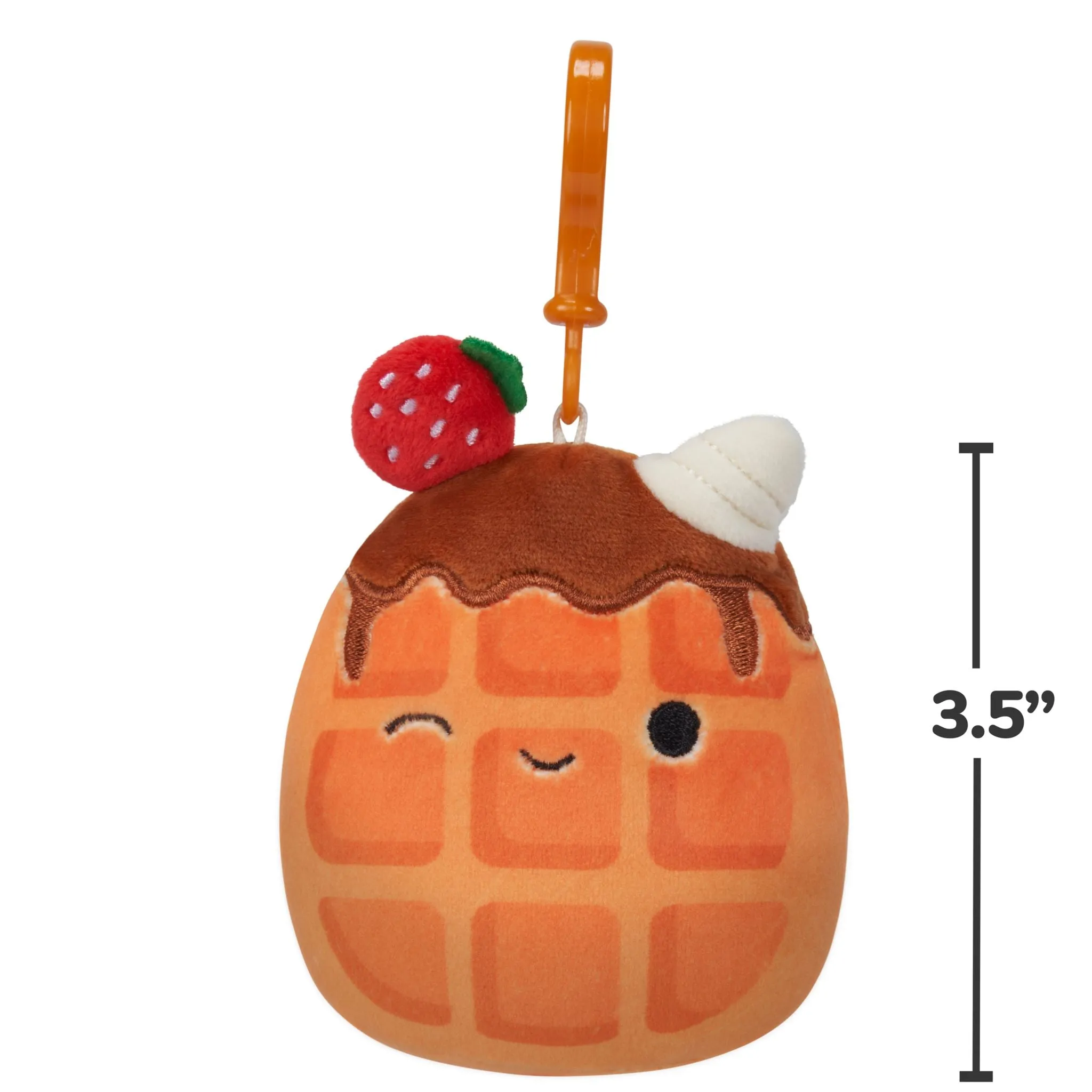 Squishmallows 3.5 Inch Plush Clip-On Weaver The Waffle