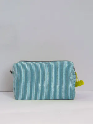 Stripe Washbag, Blue