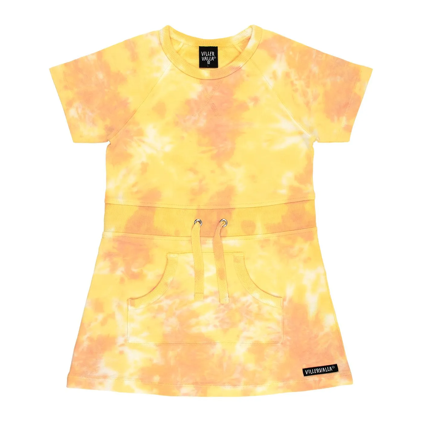 Tie-Dye Short Sleeve Dress in Mandarin / Lemon