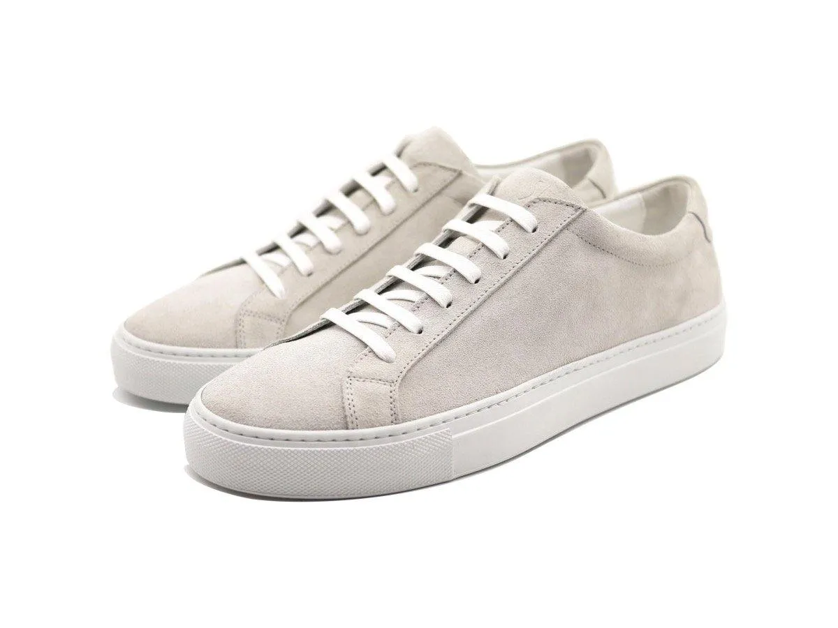 Tomlins Men's Calf Suede Low Top Sneakers - Yogurt White