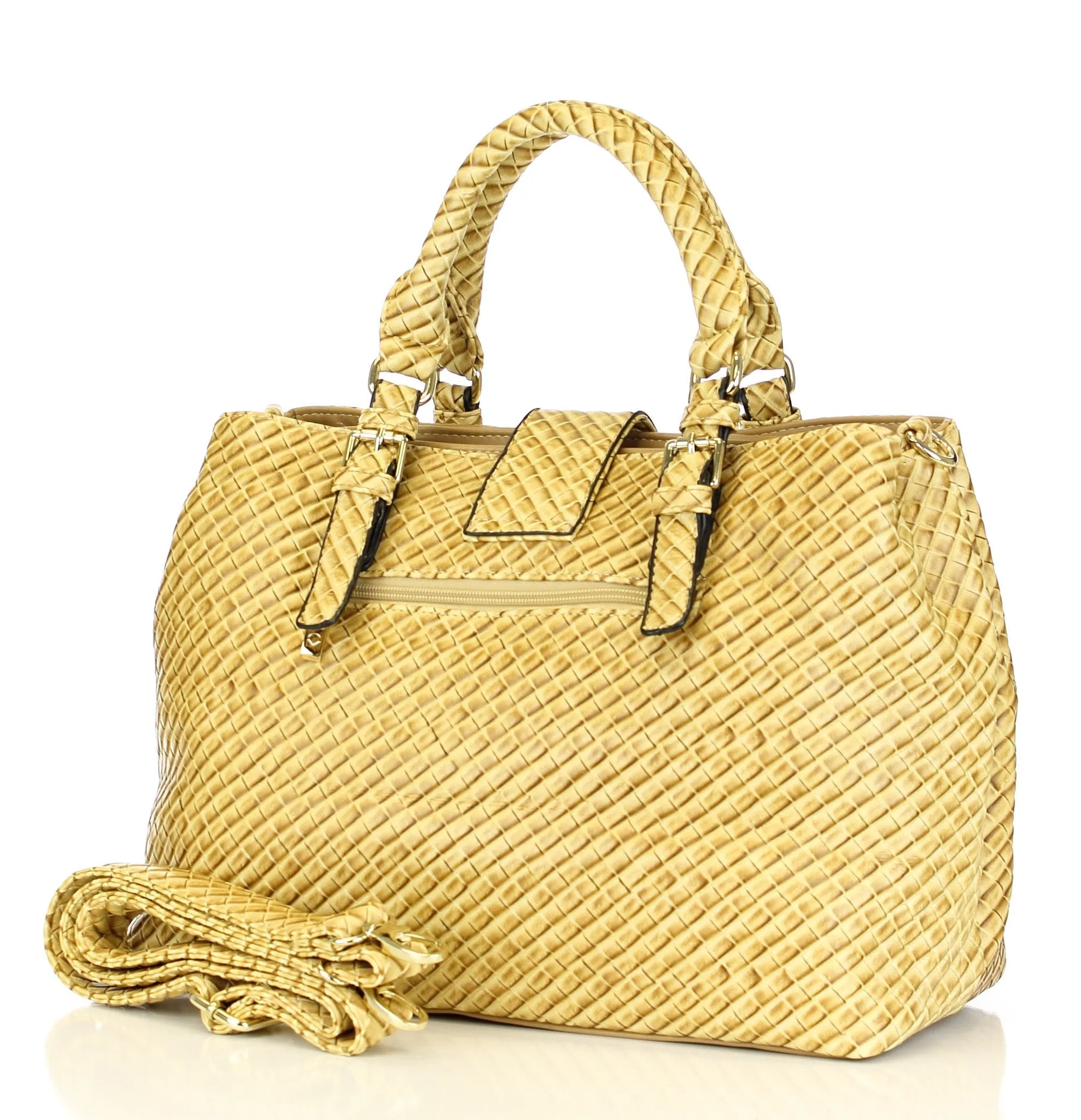 Weave Pattern Allure Satchel