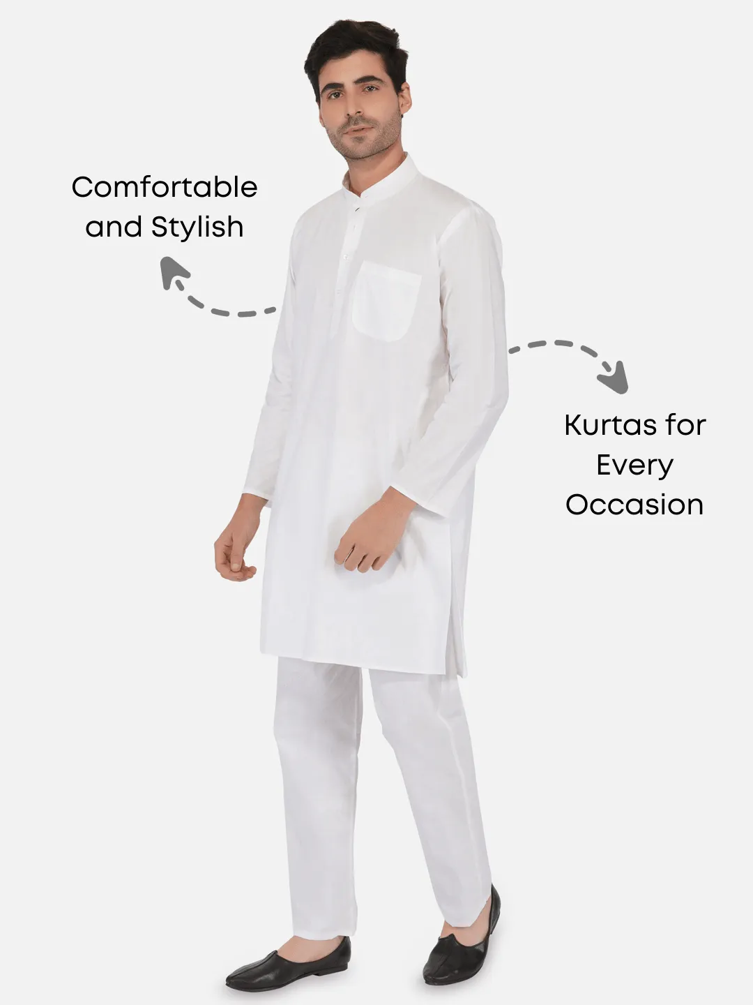 White Khadi Cotton Kurta