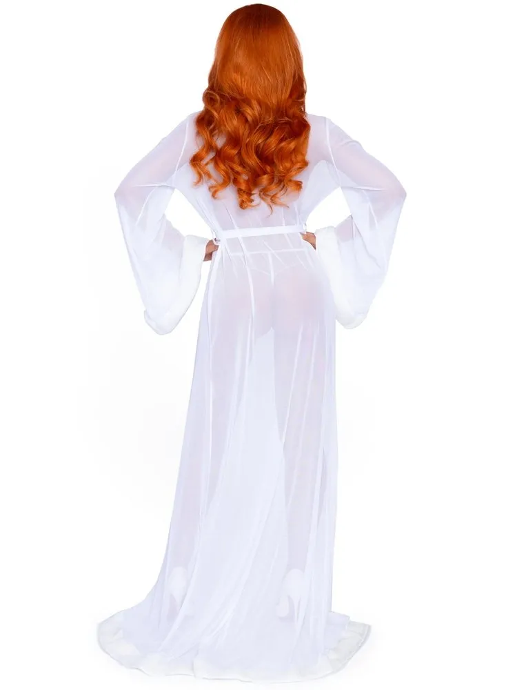 White Sheer Floor Length Robe